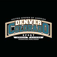 elemento de denver colorado da moda masculina e cidade moderna em design gráfico de tipografia. ilustração vetorial. tshirt, roupas, vestuário e outros usos vetor