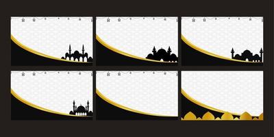 conjunto de fundo ramadan kareem vetor