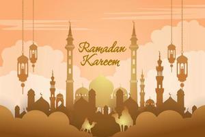 estilo islâmico de fundo ramadan kareem com elemento vetor