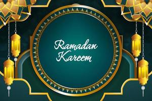 fundo islâmico ramadan kareem com cor verde vetor