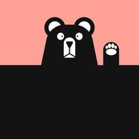 ilustração vetorial de personagem de urso engraçado em estilo simples vetor