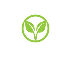 Logotipos de vetor de elemento de natureza ecologia folha verde