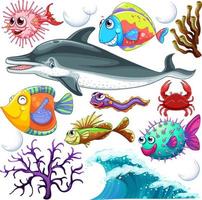 diferentes tipos de animais marinhos vetor