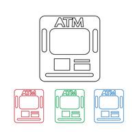 Sinal de símbolo de ícone de ATM vetor