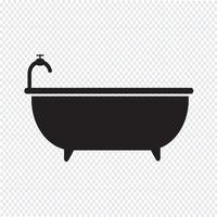 Sinal de símbolo de ícone de banheira vetor