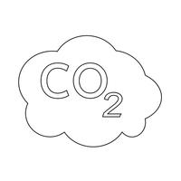 Sinal de símbolo de ícone de CO2 vetor