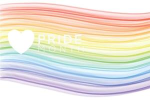 bandeira onda orgulho orgulhoso lgbtq colorido arco-íris gradiente padrão coração símbolo amor é amor relação homossexualidade lésbica gay direito humano celebração festival comunidade liberdade feliz estilo de vida vetor