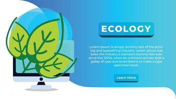 modelo de design de banner de site de ecologia vetor