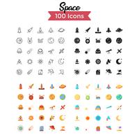 vetor de conjunto de ícones de espaço