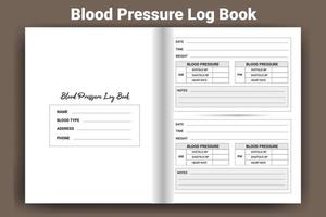 livro de registro de pressão arterial. caderno de pressão arterial e rastreador de pulso. caderno médico. diário de pressão arterial. vetor