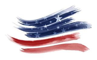 bandeira americana em aquarela sobre fundo branco com espaço de cópia américa eua ilustração vetorial vetor