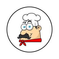 rosto de personagem de logotipo de mascote chef vetor