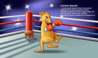 Personagem de boxeador de canguru em estilo cartoon. vetor