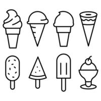 ícones de sorvete, ilustração vetorial eps.10 vetor