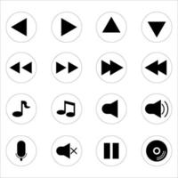 conjunto de ícones de música de som, sinal de áudio e símbolos, ícones de música vetorial vetor