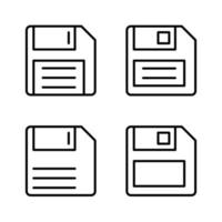 disquete salvar conjunto de ícones vetoriais, ilustração vetorial eps.10 vetor