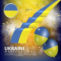 aniversário dia nacional da ucrânia. banner, cartão de felicitações, design de folheto. design de modelo de pôster vetor