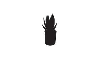 design do logotipo da ilustração vetorial de plantas preto e branco vetor