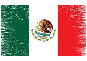 bandeira nacional do méxico com textura grunge vetor