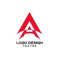 letra vermelha criativa um vetor de design de logotipo