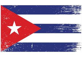 bandeira nacional de cuba com textura grunge vetor