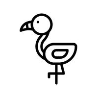 Flamingo vector, ícone de estilo de linha relacionada tropical vetor