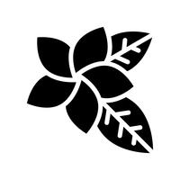 Plumeria vector, ícone de estilo sólido relacionados tropical vetor