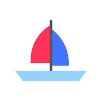 Vetor de barco a vela, ícone de estilo plano relacionado tropical