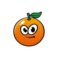 personagem de mascote de desenho laranja sorridente. ilustração vetorial isolada no fundo branco vetor