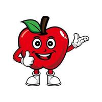 personagem de mascote de desenho animado de maçã sorridente. ilustração vetorial isolada no fundo branco vetor