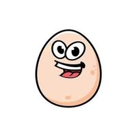 personagem de desenho animado de mascote de ovo sorridente. ilustração vetorial isolada no fundo branco vetor