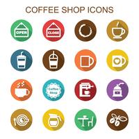ícones de sombra longa de café