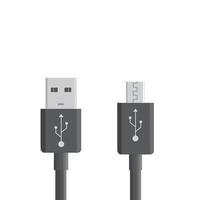 cabos micro usb pretos sobre fundo branco. conectores e tomadas para PC e dispositivos móveis. conector de periféricos de computador ou recarga de smartphone vetor