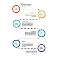 etapas design de modelo infográfico de processo de cronograma de visualização de dados de negócios com ícones vetor