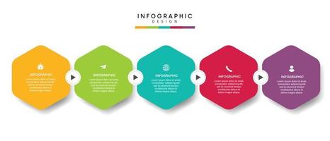 etapas design de modelo infográfico de processo de cronograma de visualização de dados de negócios com ícones vetor