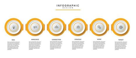 etapas design de modelo infográfico de processo de cronograma de visualização de dados de negócios com ícones vetor