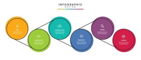 etapas design de modelo infográfico de processo de cronograma de visualização de dados de negócios com ícones vetor