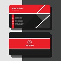 elegante cartão de visita corporativo vermelho e preto vetor