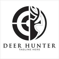 vetor de design de logotipo de caçador de veados
