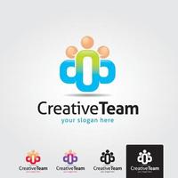 modelo de logotipo de equipe criativa mínima - vetor