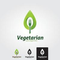 modelo de logotipo vegetariano mínimo - vetor