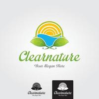 modelo mínimo de logotipo de natureza clara - vetor