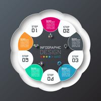 Origami do círculo de Infographics do negócio com ilustração do vetor do estilo da sombra.