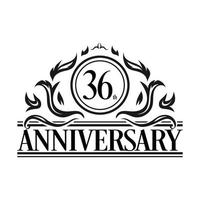 logotipo de aniversário de luxo. ilustração vetorial vintage vetor