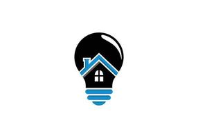 logotipo da casa inteligente, logotipo da ideia para casa. logotipo criativo da lâmpada em casa. design exclusivo e moderno vetor