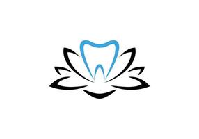 modelo de design de logotipo de flor dental para spa vetor