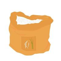 ilustração de estoque vetorial de saco de arroz. colheita. serapilheira. Isolado em um fundo branco. vetor