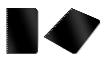 a maquete de um notebook em uma mola é uma ilustração isolada em um fundo branco. o layout do modelo está pronto para o seu design. vetor eps 10