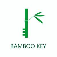 logotipo da árvore de bambu com folhas com cadeado vetor