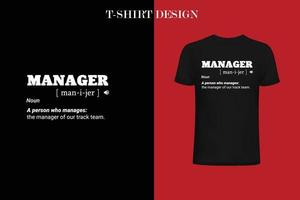 camiseta de definição de gerente vetor